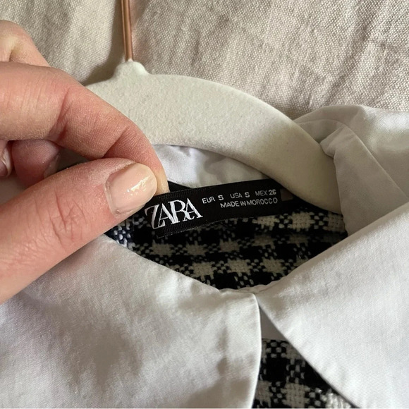 Zara Black and White Gingham Top - Picture 4 of 4